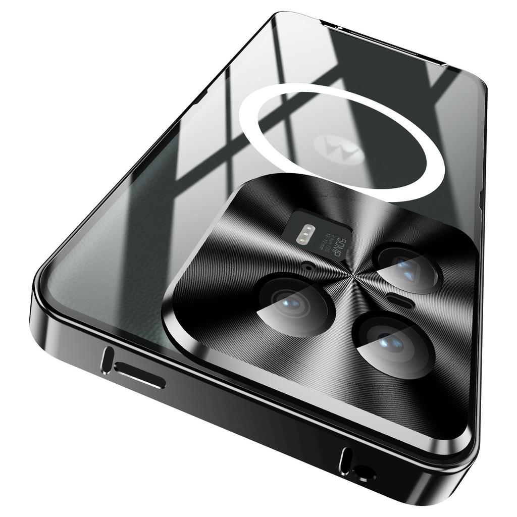 Magic Shield Magnetische Serie für Motorola Moto X50 Ultra 5G/Edge 50 Ultra 5G Hülle Metall+TPU Handyhülle mit Linsenschutz