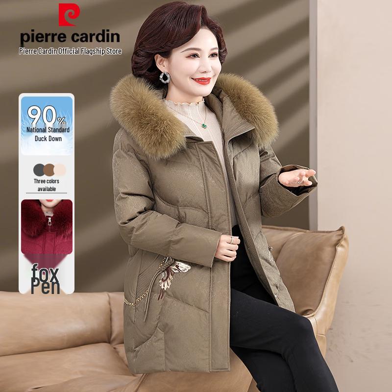 

Pierre Cardin Women s Fox Fur Collar 90% Duck Down Winter Coat 3XL