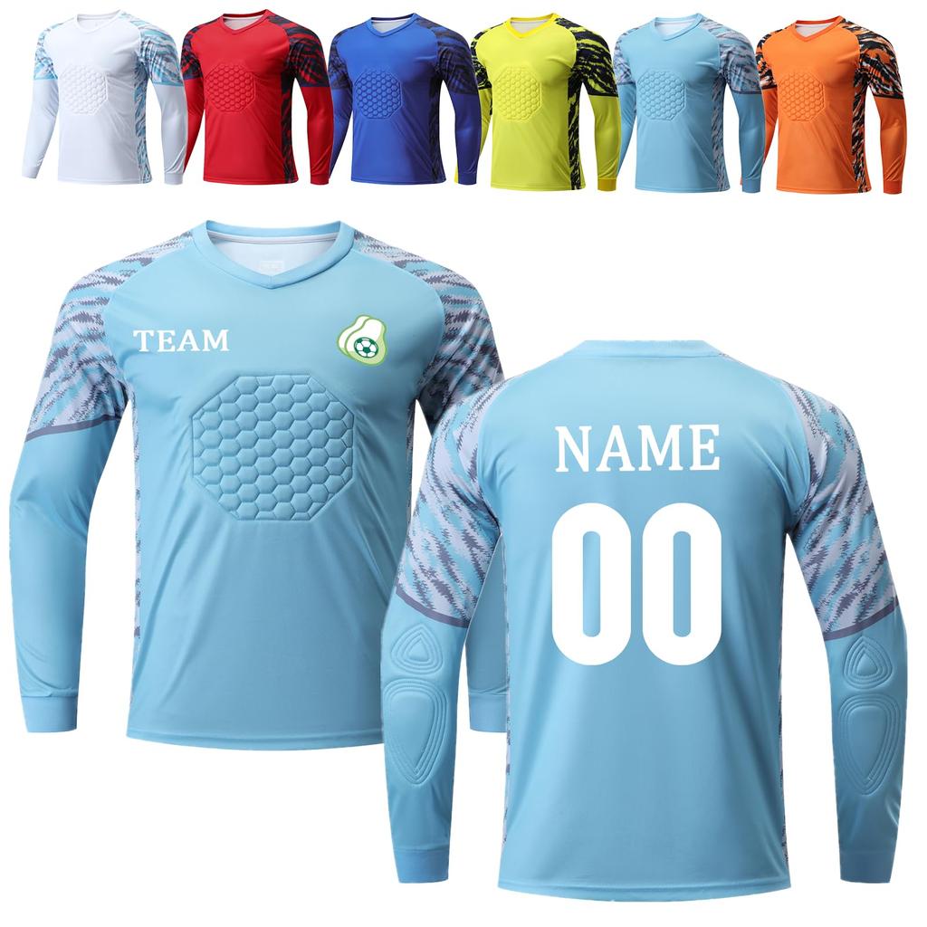 Custom Padded Goalie Jersey Soccer Goalie Shirt Personalized Goalkeeper Uniform Goalkeeper Kit for Kids Boys Youth Adults