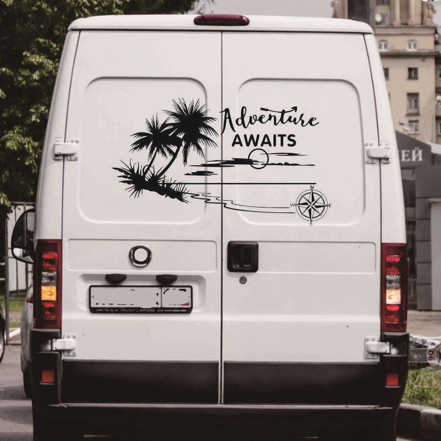 Pro karavan, obytný vůz, přívěs pruhy grafika DIY vinylová grafická sada nálepky na auto