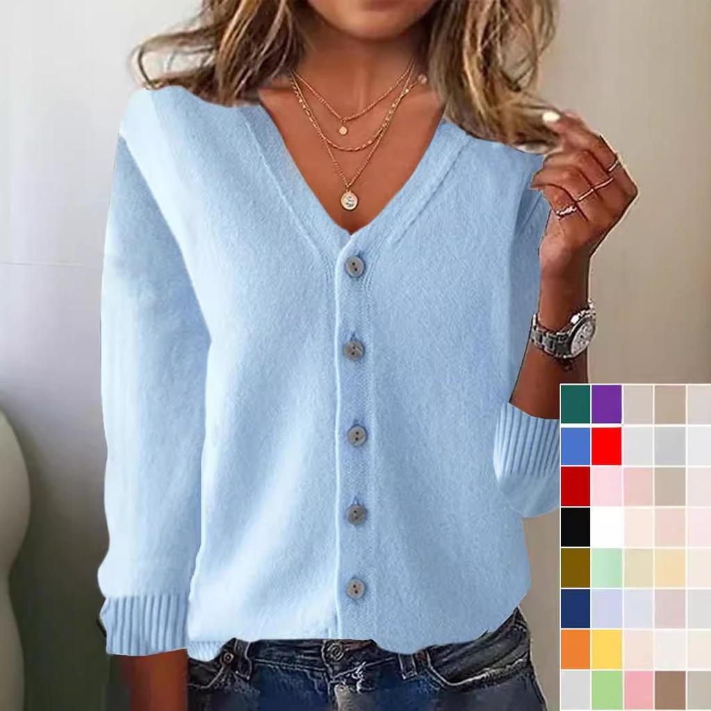 Women's Plus Size Long Sleeve Cardigan - Spring/Summer Lightweight Sweater Jacket