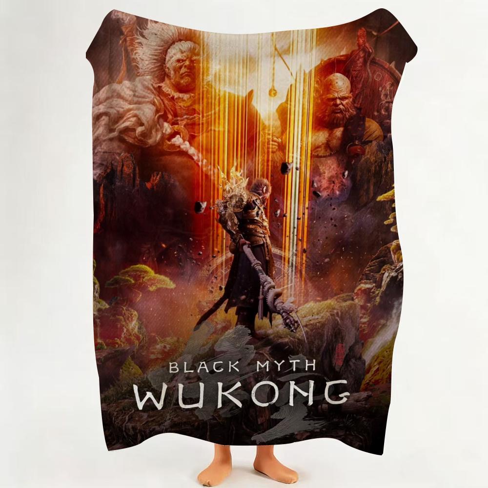 

Game B Black M Myth W Wukong Throw Flannel Throw Blanket Suitable for Sofa Living Room Bedroom 75cmx90cm