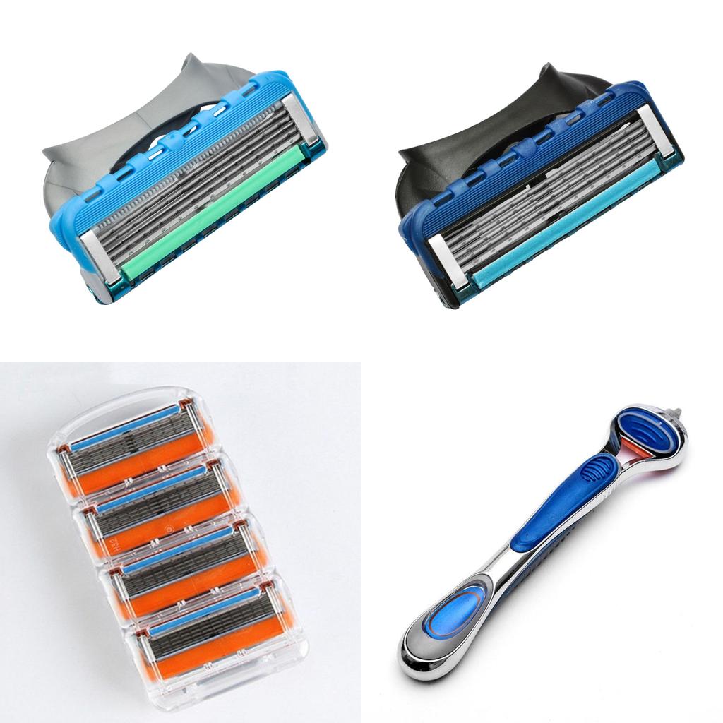 Premium 4pcs Lot Shaving Razor Blades With 5 Layer Blades For Mens Face Shaving