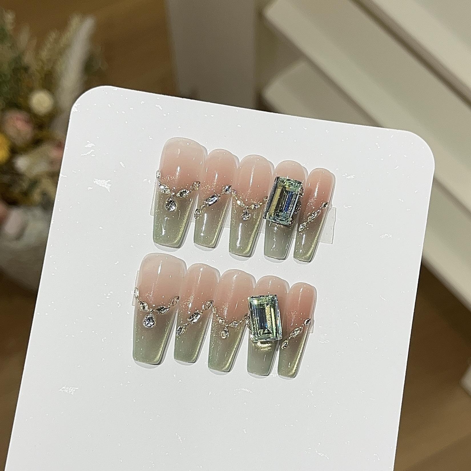 

Прохладный кремово-зеленый летний свежий прозрачный лед авокадовый зеленый кошачий глаз K9 куча брони Drill Wear L