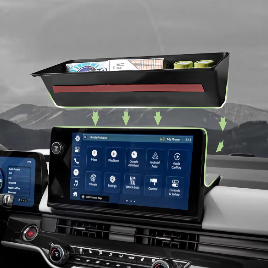 For 2025-2025 Honda Prologue EV/Acura ZDX Center Console Dashboard Tray Organizer Behind Screen Dash Board Storage Accessories