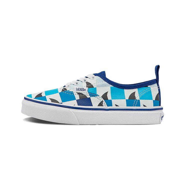 Vans Authentic Canvas Casual Low Top Kids' Skateboarding Shoes Blue White Checkerboard Children Aged 3 7 Years Old VN0A4BUSABQ
