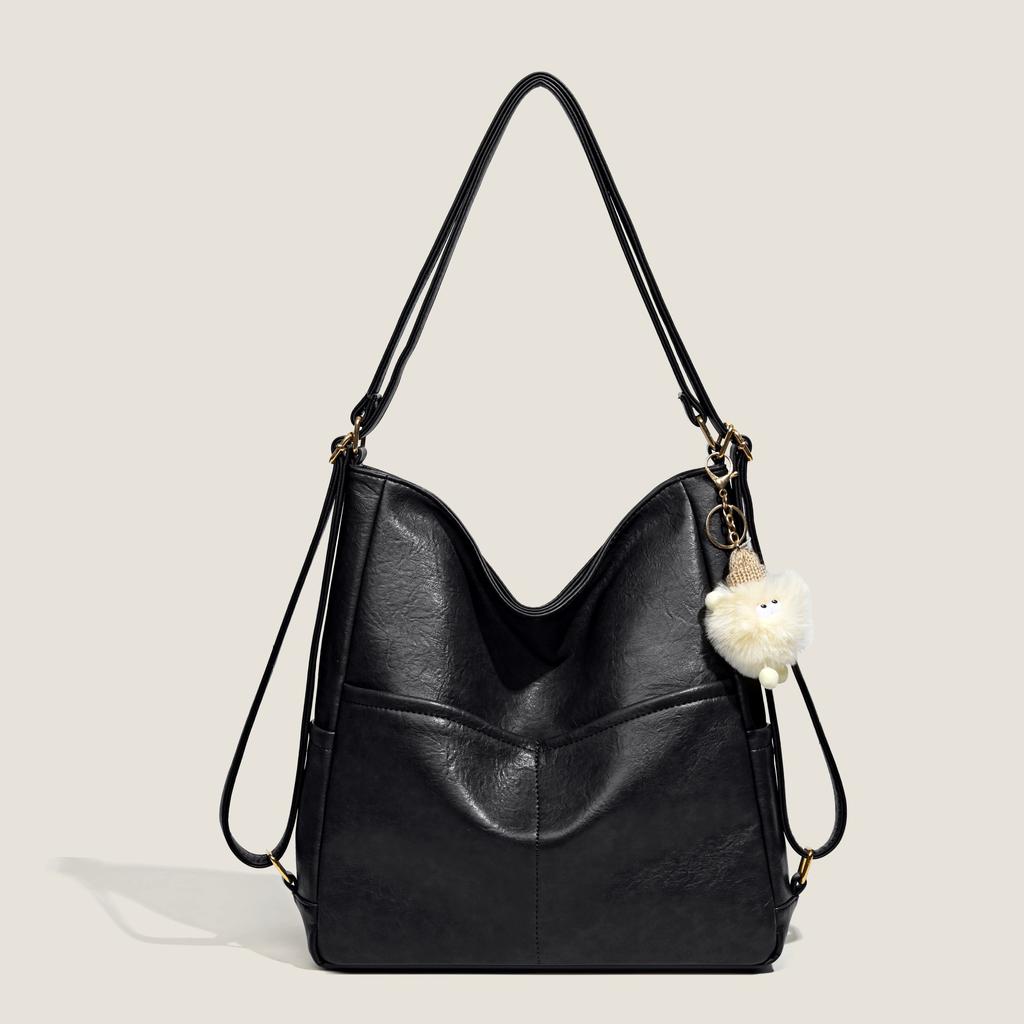 Commuter Backpack Women's 2025 Spring New High-end Large-capacity Shoulder Bag Popular Retro Versatile Tote Bag