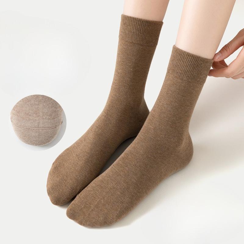 Solid Color Casual Business Socks for Women, Spring and Summer Breathable and Sweat-absorbing Socks, All-season Cotton Socks