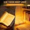 Book Light, Rechargeable Clear LED Flat Book Lights for Reading In Bed At Night with 3 Colors & Timer, Dimmable Panel Plate Book Lamp Full Page Light