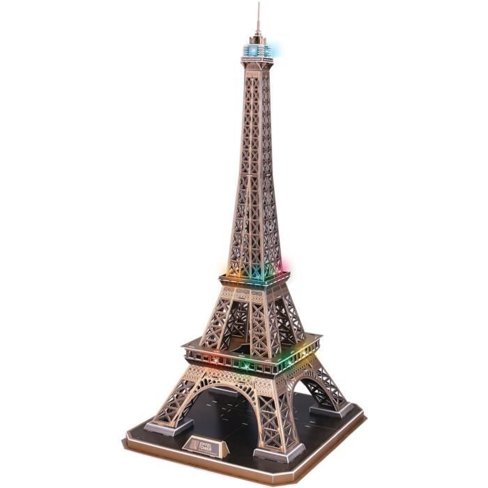 Maquette 3D - EXPLORA - Tour Eiffel - Lumineuse LED - 84 pièces - À monter soi-même