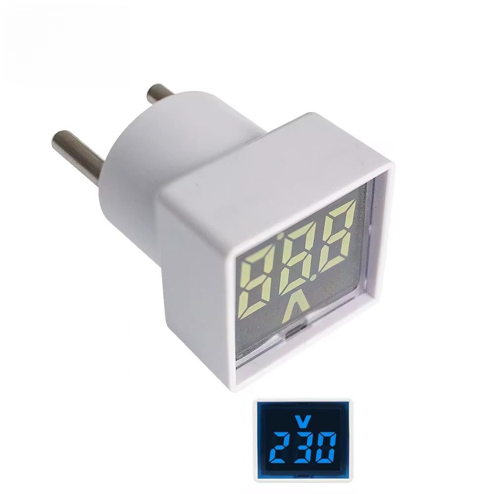 Digital Voltmeter 220V Mini Voltage Meter LED Digital Display Voltmeter Indicator Light EU Plug Volt Tester Detector Pilot Lamp