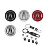 Acura 69mm Zilver Zwart Wielnaafdop met Rood Logo