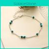 Stylish Handmade Turquoise Beaded Ankle Bracelet For Daily Casual And Gift Giving