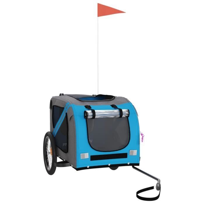 Dog Bike Trailer - VIDAXL - Blue and Grey - Up To 45 Kg - Leisure Bike - Oxford Fabric
