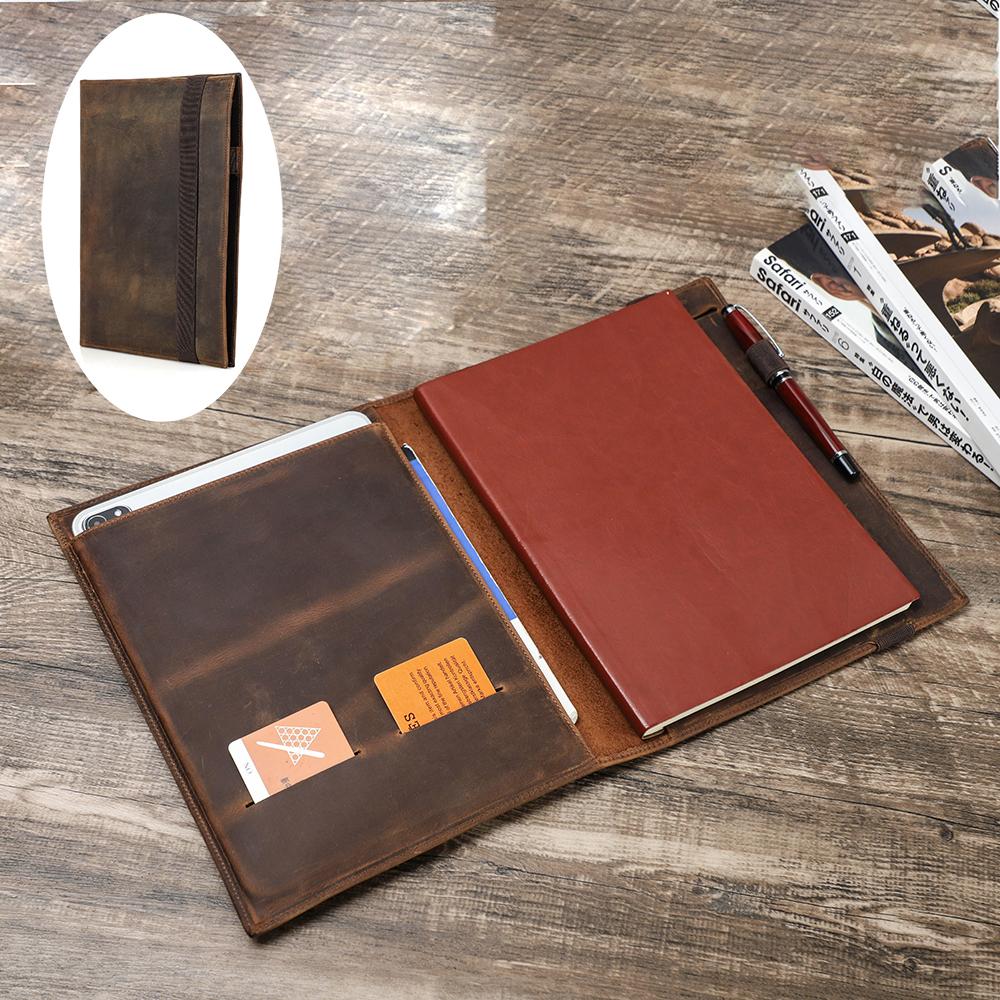 Dropship Personalized Leather Book Protective Cover Sleek Large Capacity B5 Notebook Sleeve Pouch for Daily Travel Custom Size