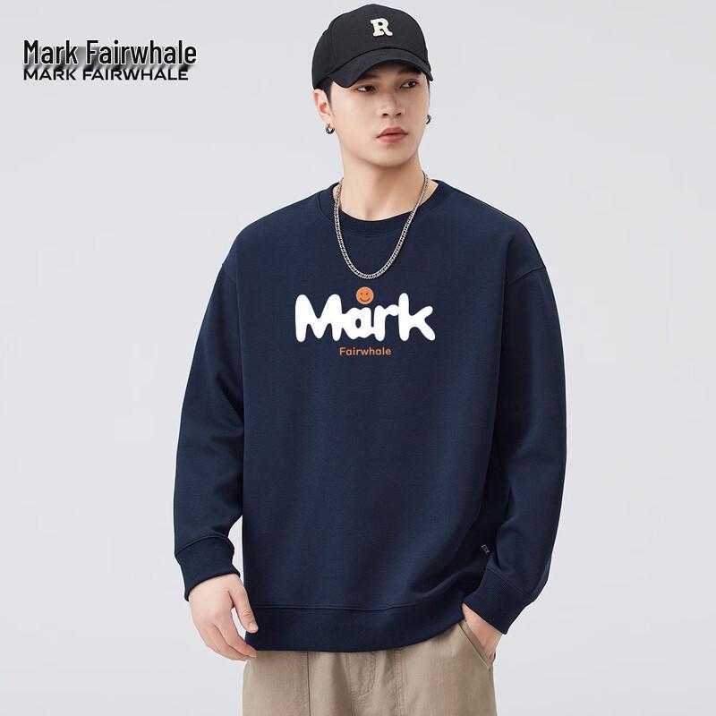 

Mark Fairwhale Men s Trendy Smiley Print Crewneck Sweatshirt