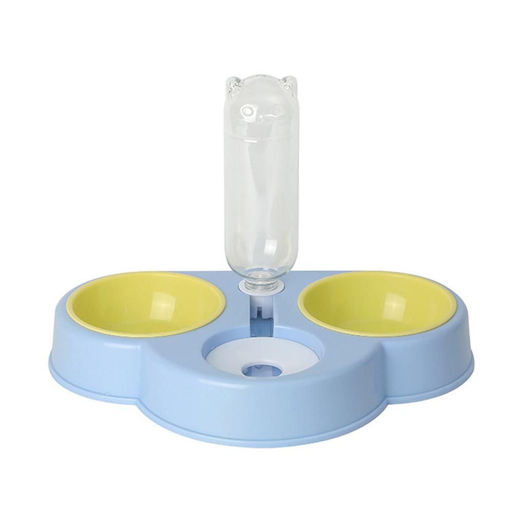 Dog Bowl Raised Cats Food Bowls with Detachable Stand 3 in 1 Pet Automatic Feeder with Water Fountain Multi Color