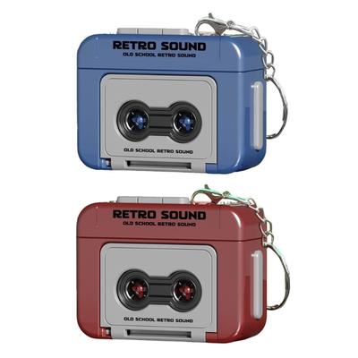 Vintage Tape Recorder Keychain Small Recordable Cassette Recorder Pendant ABS Texture Suitable for Fun Couple Present