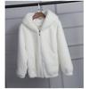 Womens Faux Mink Fur Hooded Short Coat Thick Warm Winter Outerwear Casual Style