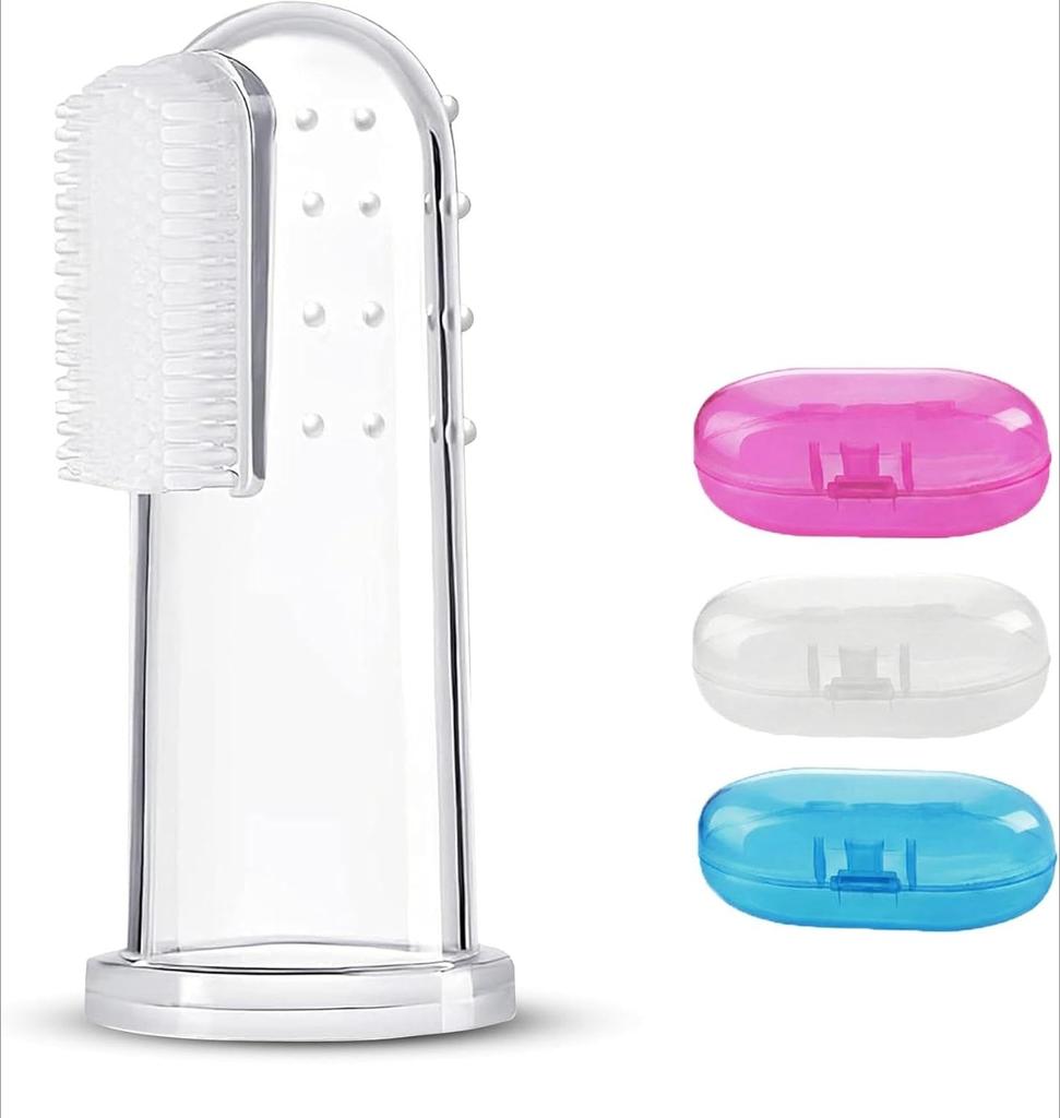 Dog Toothbrush Kit with Travel Cases – Silicone Finger Toothbrushes for Dogs & Cats – Pet Dental Care, Dog Teeth Cleaning, Fresh Breath