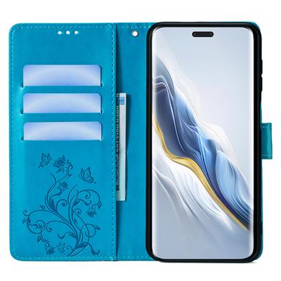 For Honor Magic6 Pro 5G Wallet Case Butterfly Flower Pattern PU Leather Stand Phone Cover
