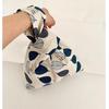 Canvas Wristlet Tote Handbag - Cotton Linen Clutch and Phone Pouch in Japanese Style