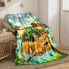Green Tractor Farm Scene Blanket bedroom Blanket for Livingroom Couch lunch break Soft throw for Friend's festival Gift