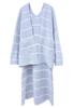 RIRIOA Fluffy Pajama Set with Loungewear Dress Women's Cardigan, 2-Piece (Blue)