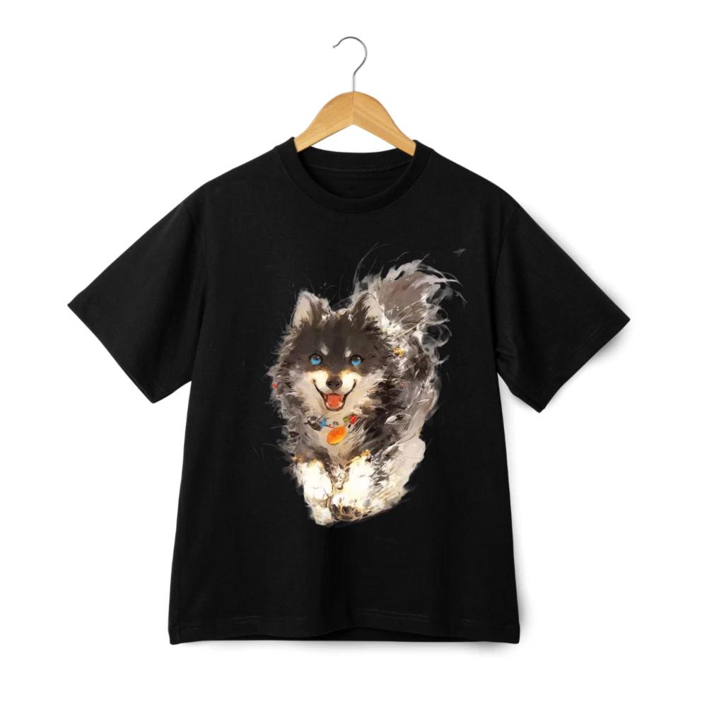 Cute Pomeranian Dog T-Shirt for Men & Women | Funny Puppy Art Graphic Tee 4XL