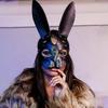 Sexy Leather Mask Bunny Girl Cosplay Erotic Fetish Rave Mask Rivets Bondage Harness Bdsm Halloween Party Cat Mask Woman Man