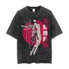 T-shirt Stampata Uomo Ghost in The Shell Kusanagi Motoko Vintage Lavata Manga Casual Harajuku Cotone