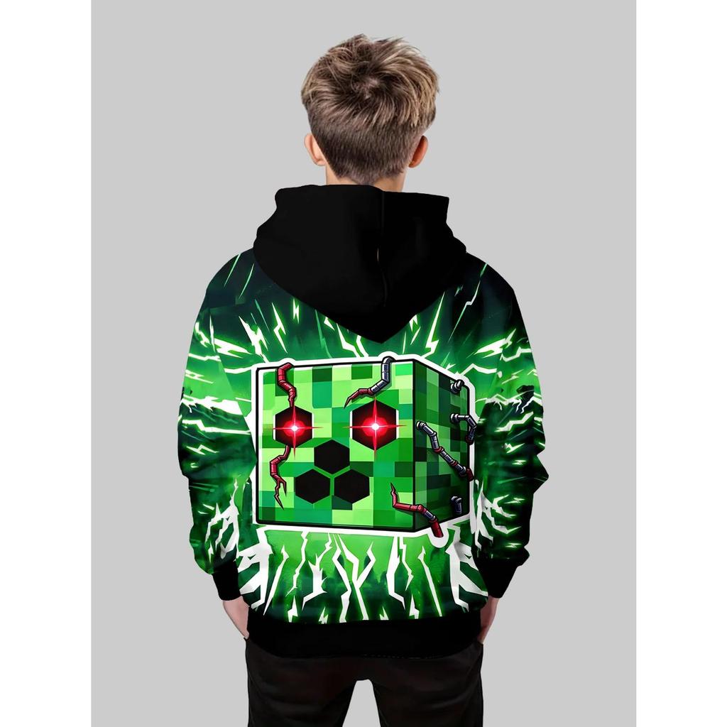 Kinderbekleidung Junge mit Kapuze langärmlig 3D-gedruckt Kinder Frühling und Herbst lässige Mode Pullover