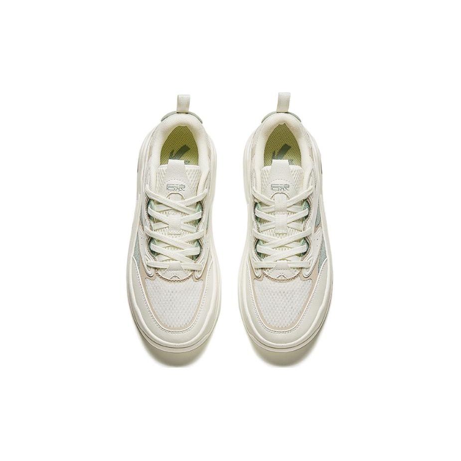 Anta Comfortable Versatile Wear-Resistant Non-Slip Low-Top Casual Shoes Women Sneaker White Green 122428854-3