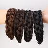 Modische Twist-Perücken-Stirnbänder für Damen Breite Fischgrätenzöpfe Haarbänder Handgefertigter Kopfschmuck Hairstyle Kopfbedeckung Accessoires Geschenk