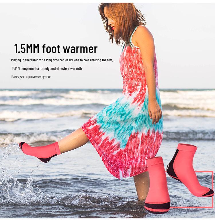 Unisex 1.5MM Neoprene Snorkeling Socks - Non-slip, Anti-scratch Beach & Diving Lycra Socks