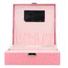 Pink Artificial Leather Jewelry Box Watch Jewelry Packaging Container Holder for Girls