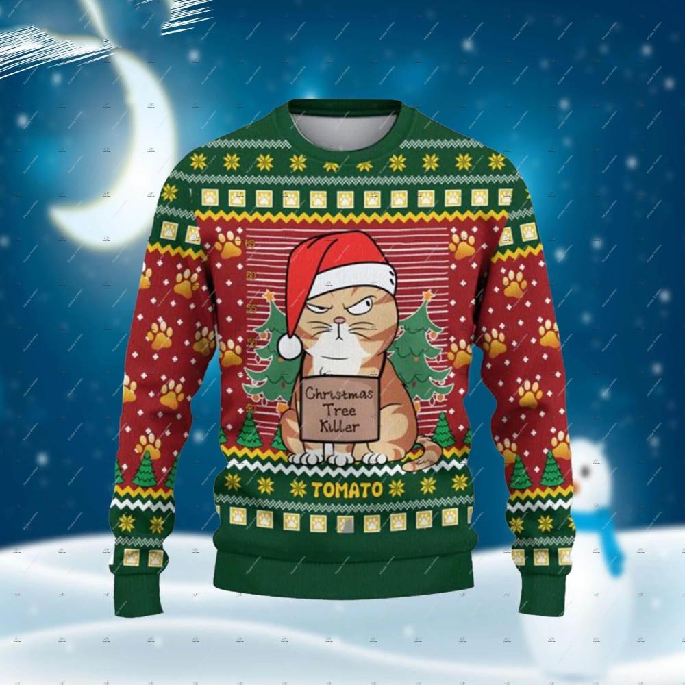 Christmas Cosplay Santa Claus Pet Anime Cartoon Skull Vintage Winter Ugly Sweater 3DPrint Harajuku Pullover Funny Long Sleeves X