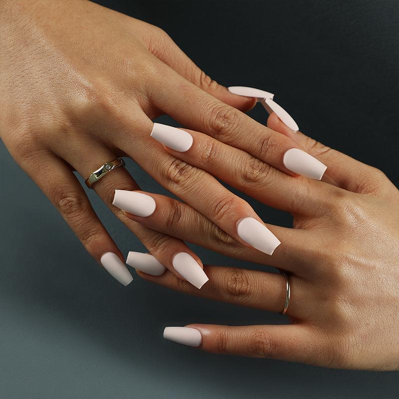 

Wear nail piece Solid color short ballet nail matte fake nail piece Nail art Wear nail