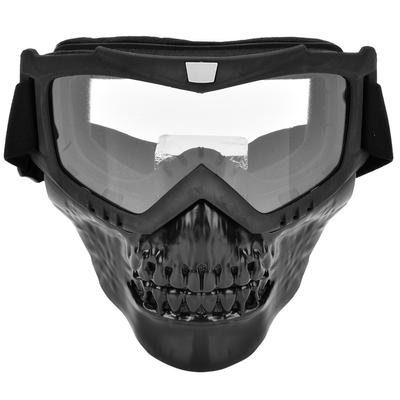 Kask motocyklowy Outdoor Czaszka Gogle Maska na twarz Okulary wyścigowe motocyklowe (Przezroczysty)