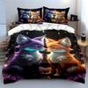 Purple and Orange Foxes. Bedding Sets Duvet Cover Sets Duvet Covers Pillowcases(1 * Duvet Cover 2 * Pillowcases Without Duvet Insert)