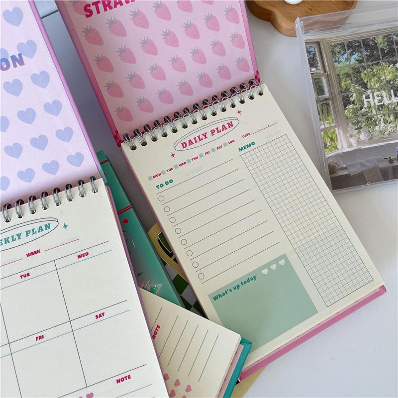 Kawaii Sweet Coil Time Management Notepad Cute Daily Weekly Planner  Agenda Organizer Diary Journal Notebook Stationery