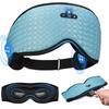 3D Contoured Sleep Mask with Bluetooth Headphones, Adjustable Blackout Sleeping Mask, Easy Installation Sleeping Headphones with , Women-Blue