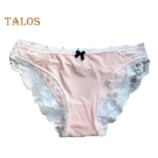 Damen-Unterwäsche aus Eisseide, sexy, niedrige Taille, Spitzenhöschen, nahtlos, unsichtbar, atmungsaktiv, Stretch-Unterhose