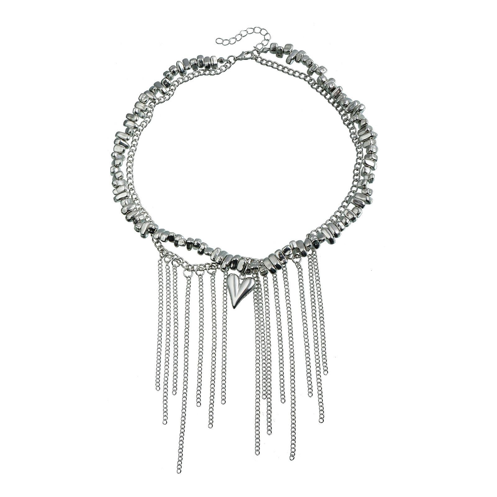 

Элегантное ожерелье с подвеской в виде сердца с кисточками-капельками для женщин, сплавные материалы, удобный дизайн, идеальные подарки для девушки