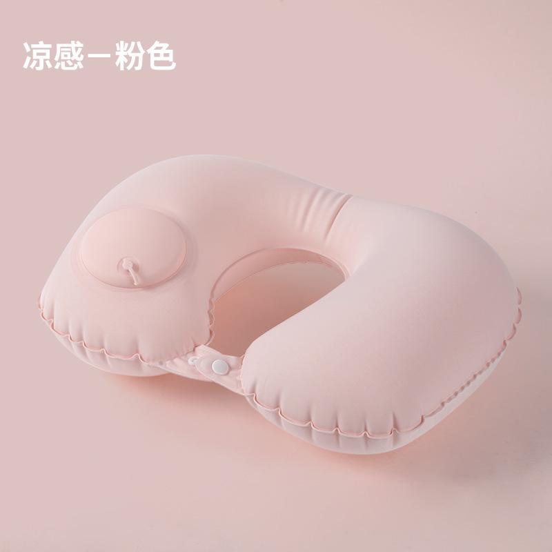 Press inflatable pillow travel portable aircraft headrest can be stored inflatable u-shaped pillow nap neck pillow