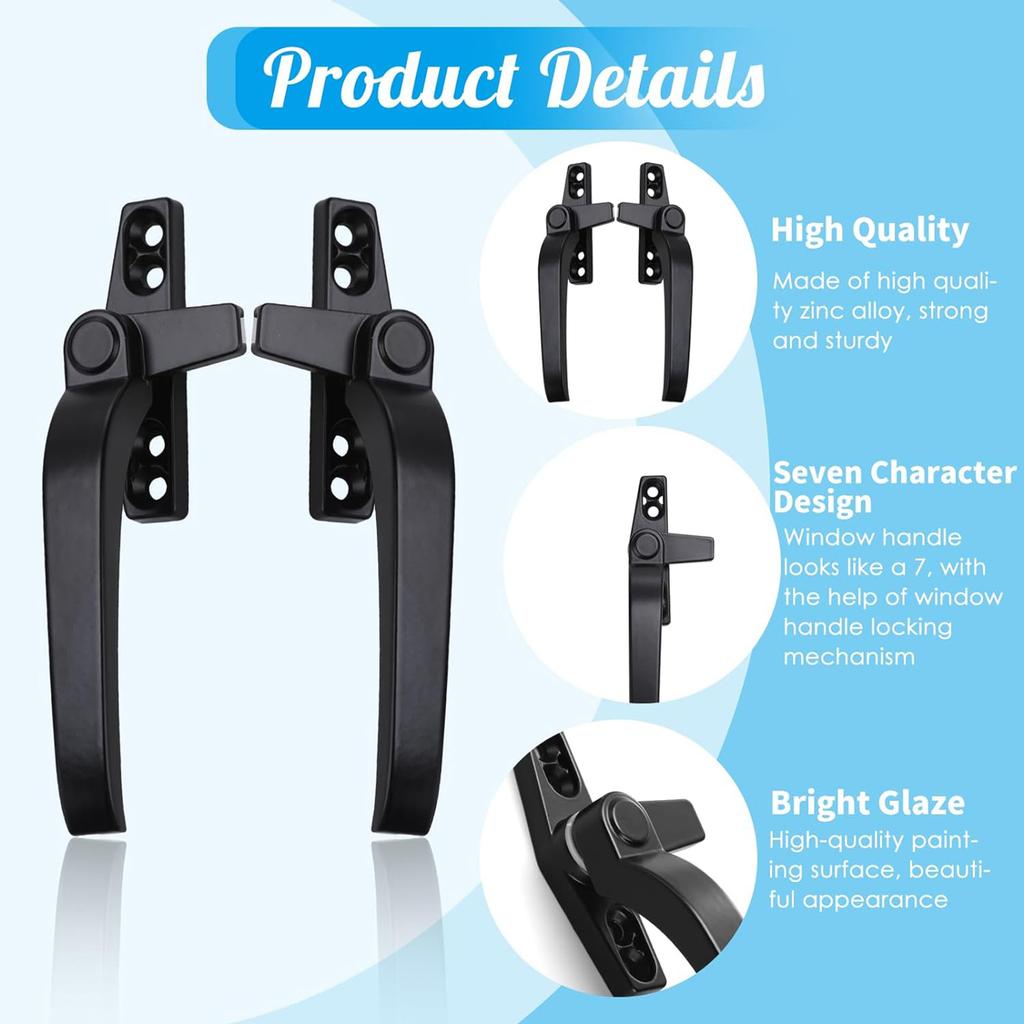 Upgraded Window Handle with Secures Grip Heat & Corrosion Resistant Smooth Handle Simple Installation for Household