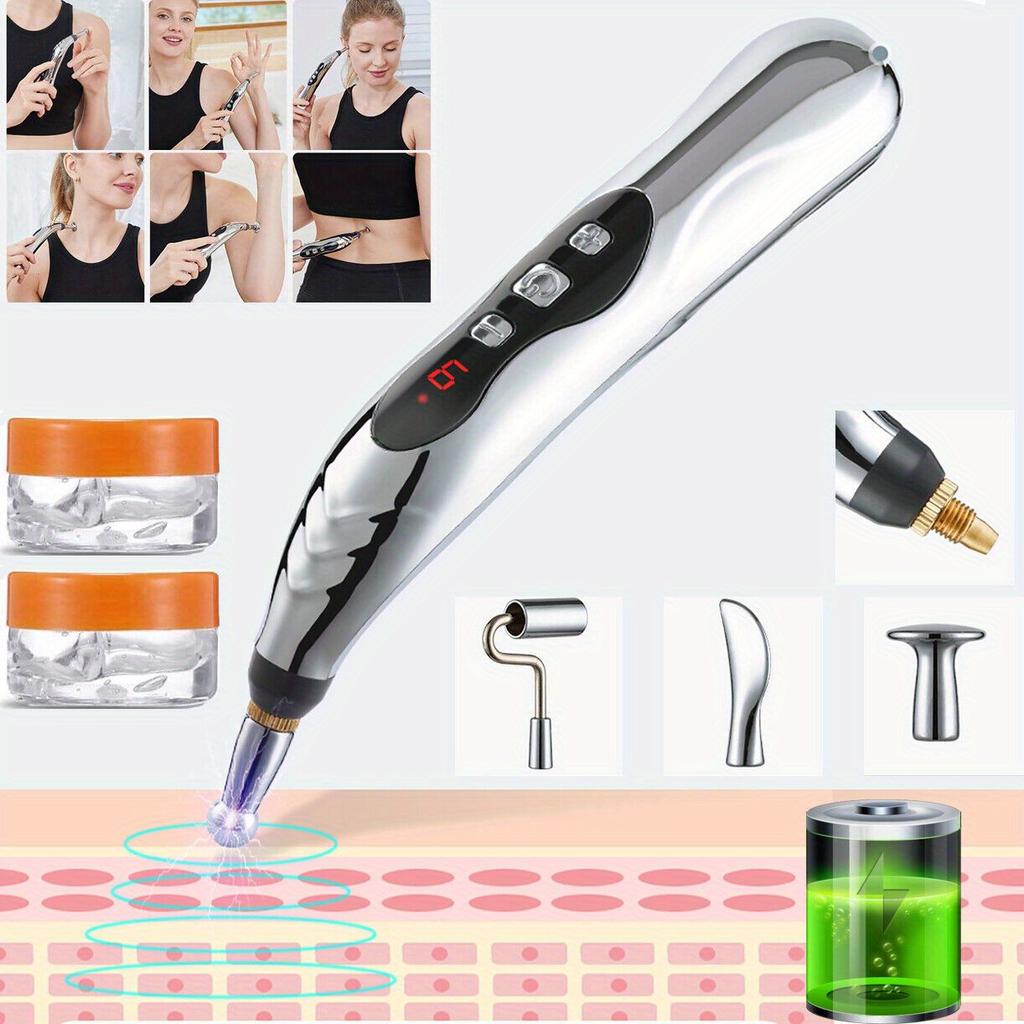 1set 5-in-1Electronic Acupuncture Pen Electric Meridians Therapy Heal Massager Meridian Energy Pen Relief Pain Tools