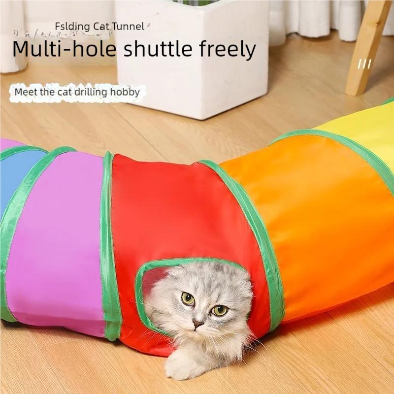 Hot Foldable Cat Tunnel Tube Interactive Fun Kitty Training Toy Boredom Buster for Puppy Kitten Pet Supplies Cat Accessory