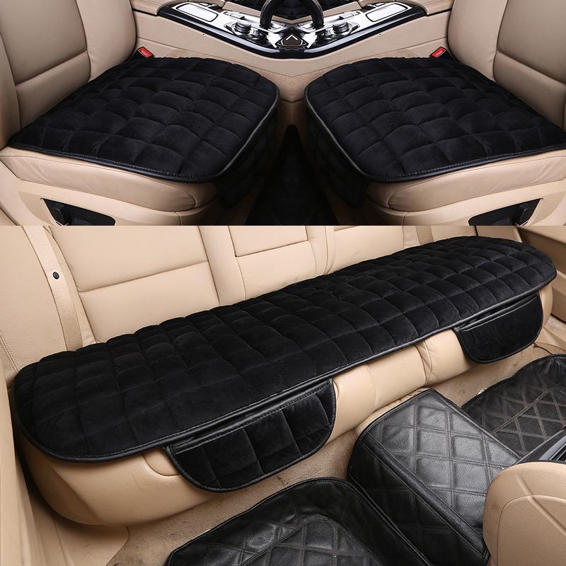 Universal Non-Slip Winter Car Seat Cushion, Tie-Free, 3-Piece Set, No Backrest