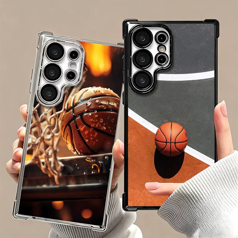 Basketball Basket Sports Plating Phone Case For Samsung Galaxy S24 S25 FE S26 Edge S23 Ultra S22 S21 Plus S20 Anti-Fall Airabag